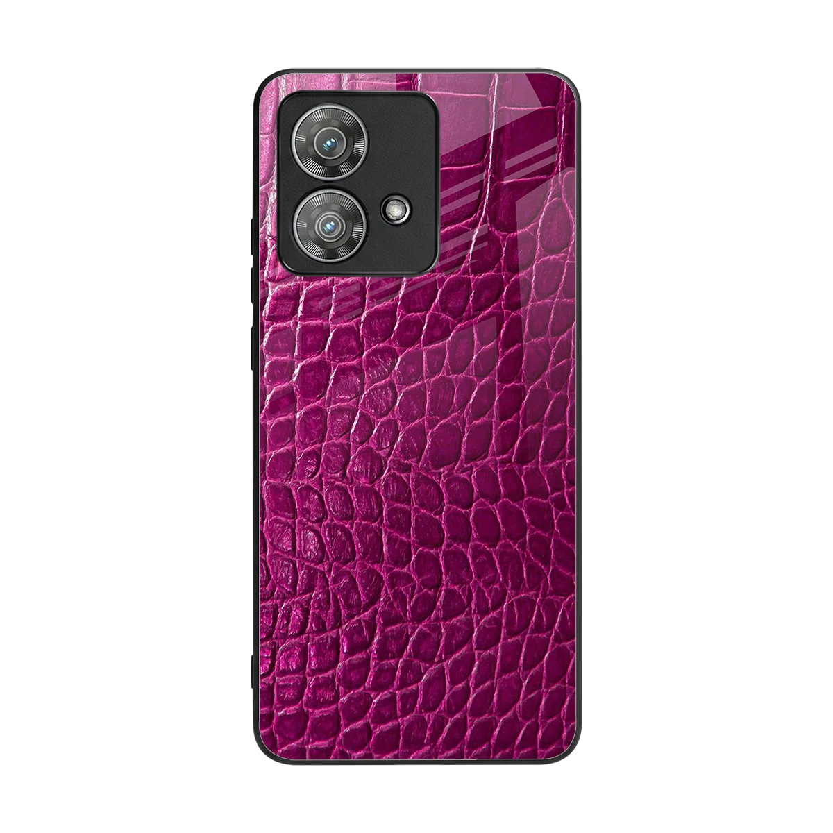 Croco Pink back phone cover | glass case for motorola edge 40 neo 5g