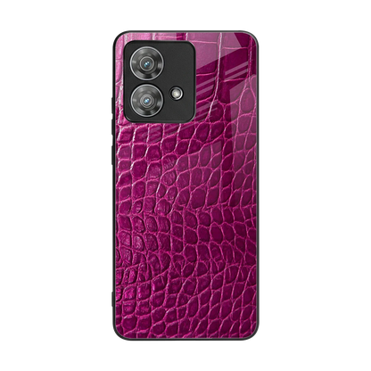 Croco Pink back phone cover | glass case for motorola edge 40 neo 5g