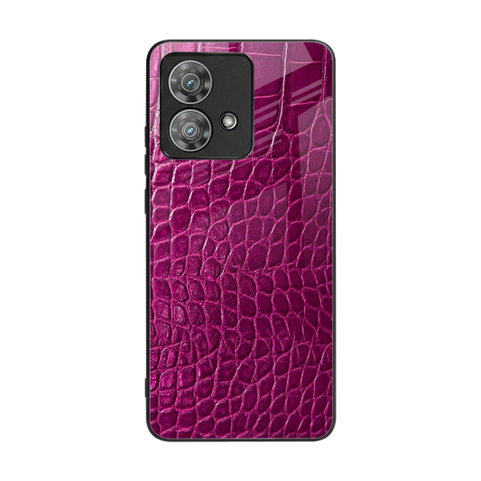 Croco Pink back phone cover | glass case for motorola edge 40 neo 5g