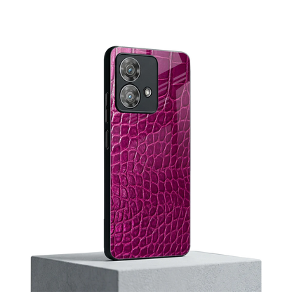 Croco Pink motorola edge 40 neo 5g mobile cover | shockproof glass phone case