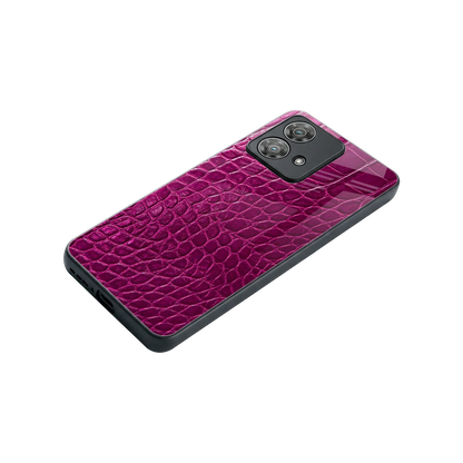 Croco Pink stylish phone case for motorola edge 40 neo 5g | glossy glass and slim fit