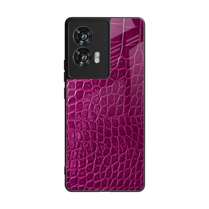 Croco Pink back phone cover | glass case for motorola edge 50 fusion