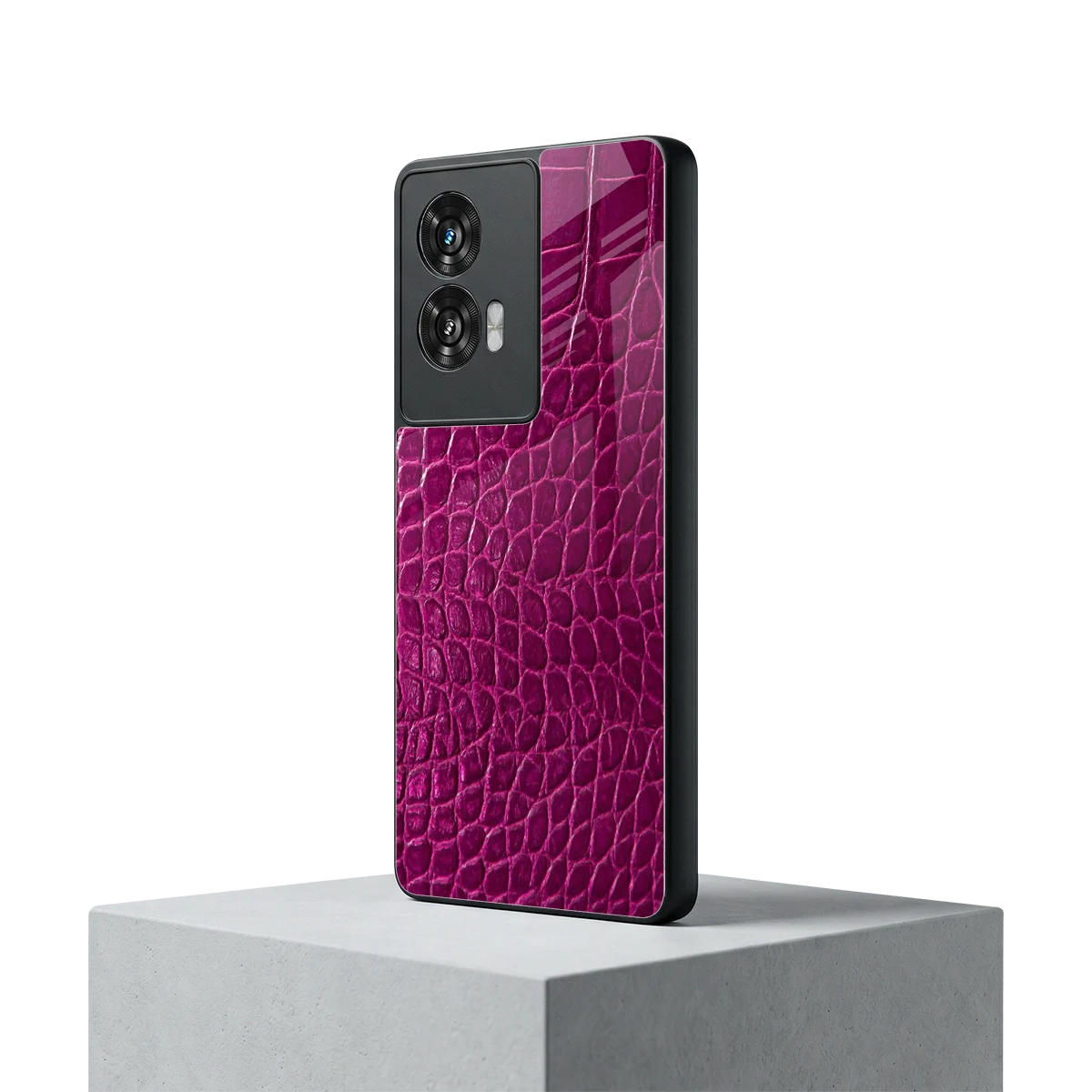 Croco Pink motorola edge 50 fusion mobile cover | shockproof glass phone case
