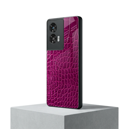 Croco Pink motorola edge 50 fusion mobile cover | shockproof glass phone case