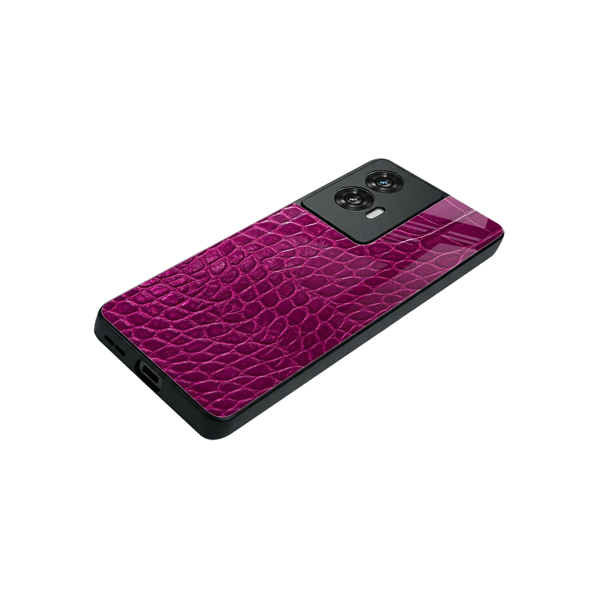Croco Pink stylish phone case for motorola edge 50 fusion | glossy glass and slim fit