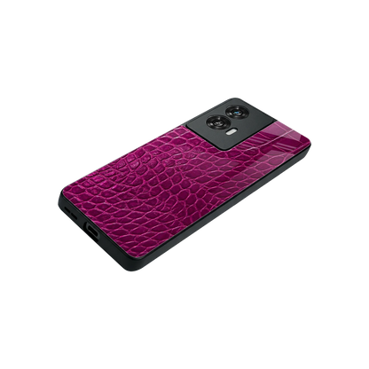 Croco Pink stylish phone case for motorola edge 50 fusion | glossy glass and slim fit