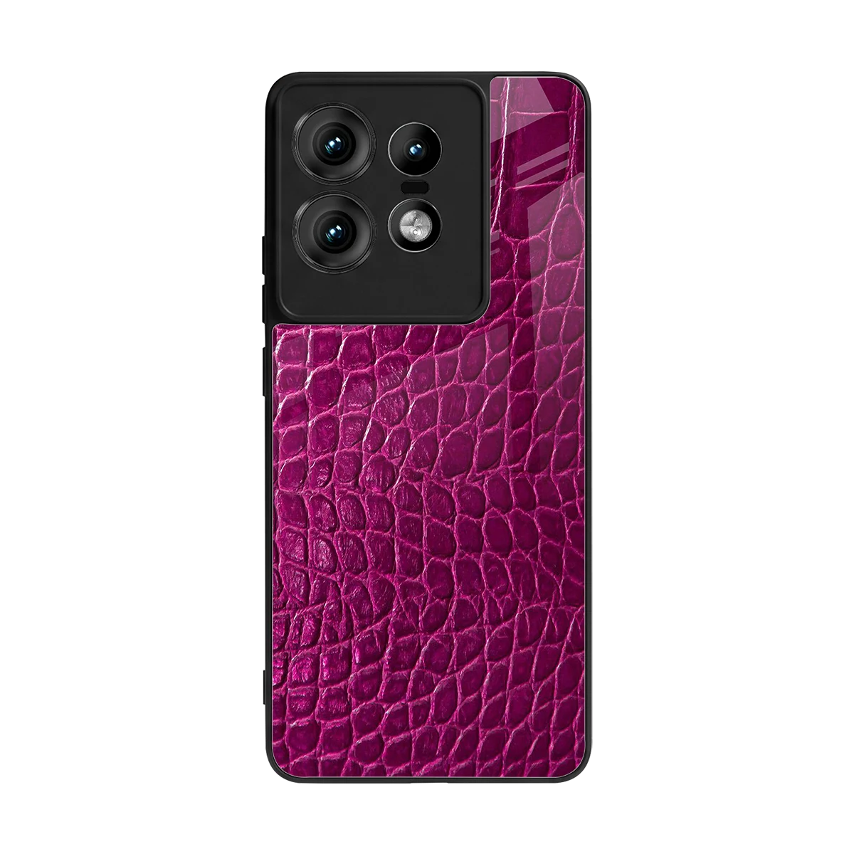 Croco Pink back phone cover | glass case for motorola edge 50 pro