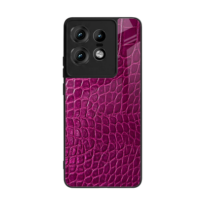 Croco Pink back phone cover | glass case for motorola edge 50 pro
