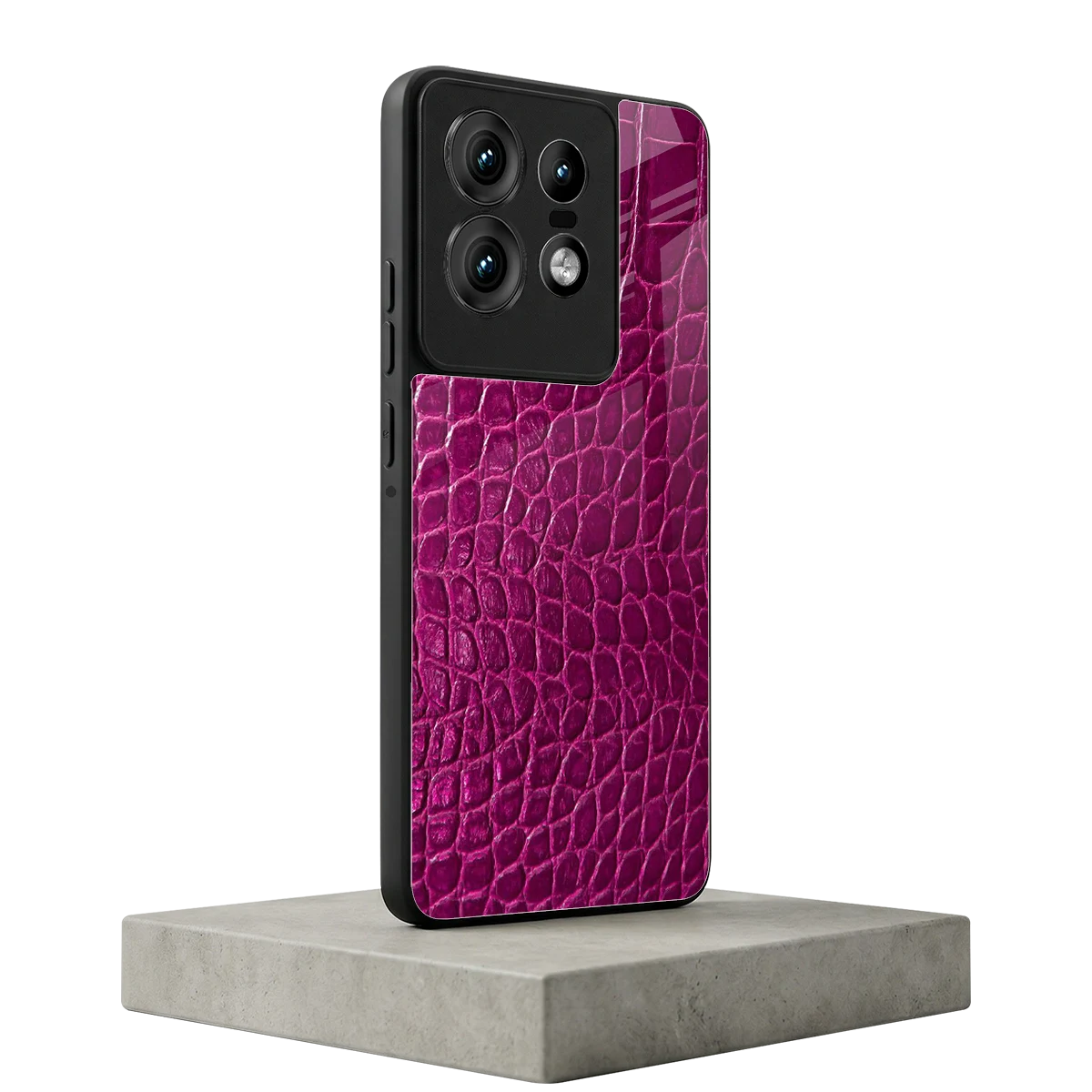 Croco Pink motorola edge 50 pro mobile cover | shockproof glass phone case
