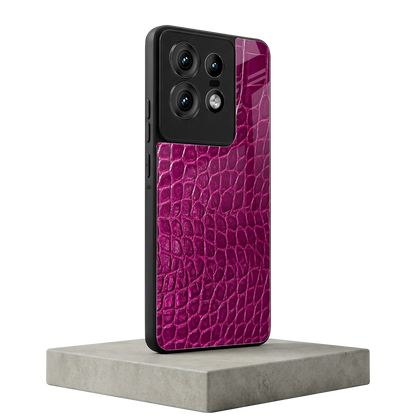 Croco Pink motorola edge 50 pro mobile cover | shockproof glass phone case