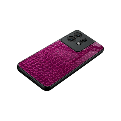 Croco Pink stylish phone case for motorola edge 50 pro | glossy glass and slim fit