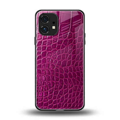 Croco Pink back phone cover | glass case for nothing phone 1