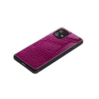 Croco Pink stylish phone case for nothing phone 1 | glossy glass and slim fit