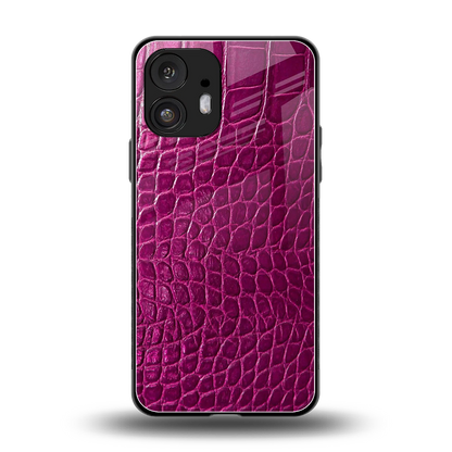 Croco Pink back phone cover | glass case for nothing phone 2