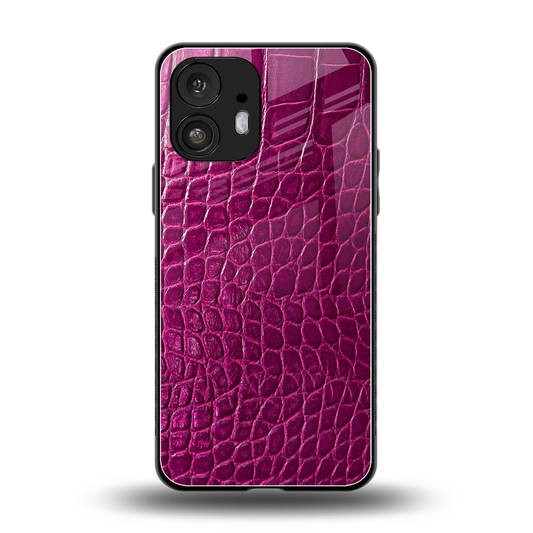Croco Pink back phone cover | glass case for nothing phone 2
