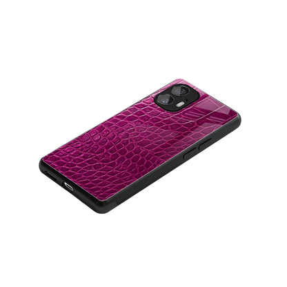 Croco Pink stylish phone case for nothing phone 2 | glossy glass and slim fit