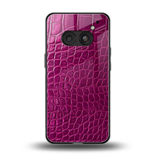 Croco Pink back phone cover | glass case for nothing phone 2a
