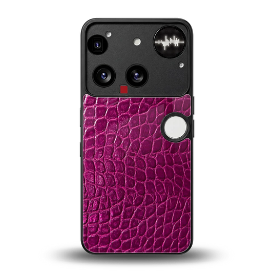 Croco Pink back phone cover | glass case for nothing phone 3