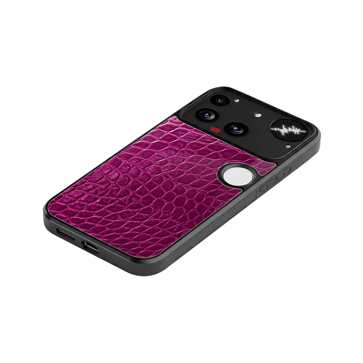 Croco Pink stylish phone case for nothing phone 3 | glossy glass and slim fit