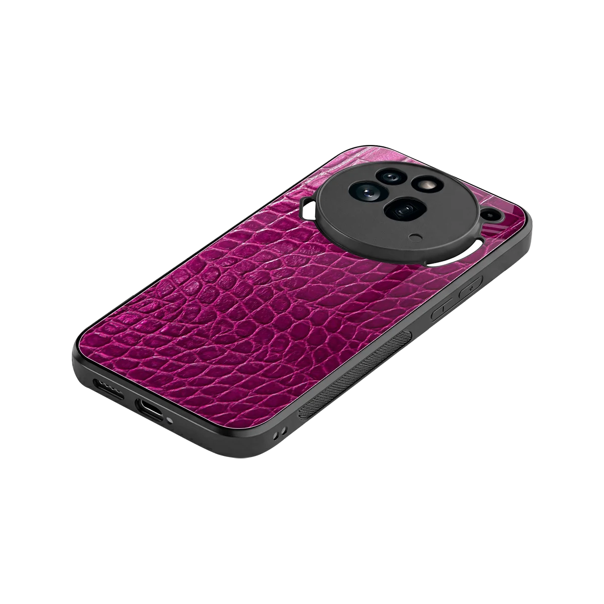 Croco Pink stylish phone case for nothing phone 3a pro | glossy glass and slim fit