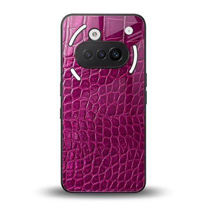 Croco Pink back phone cover | glass case for nothing phone 3a