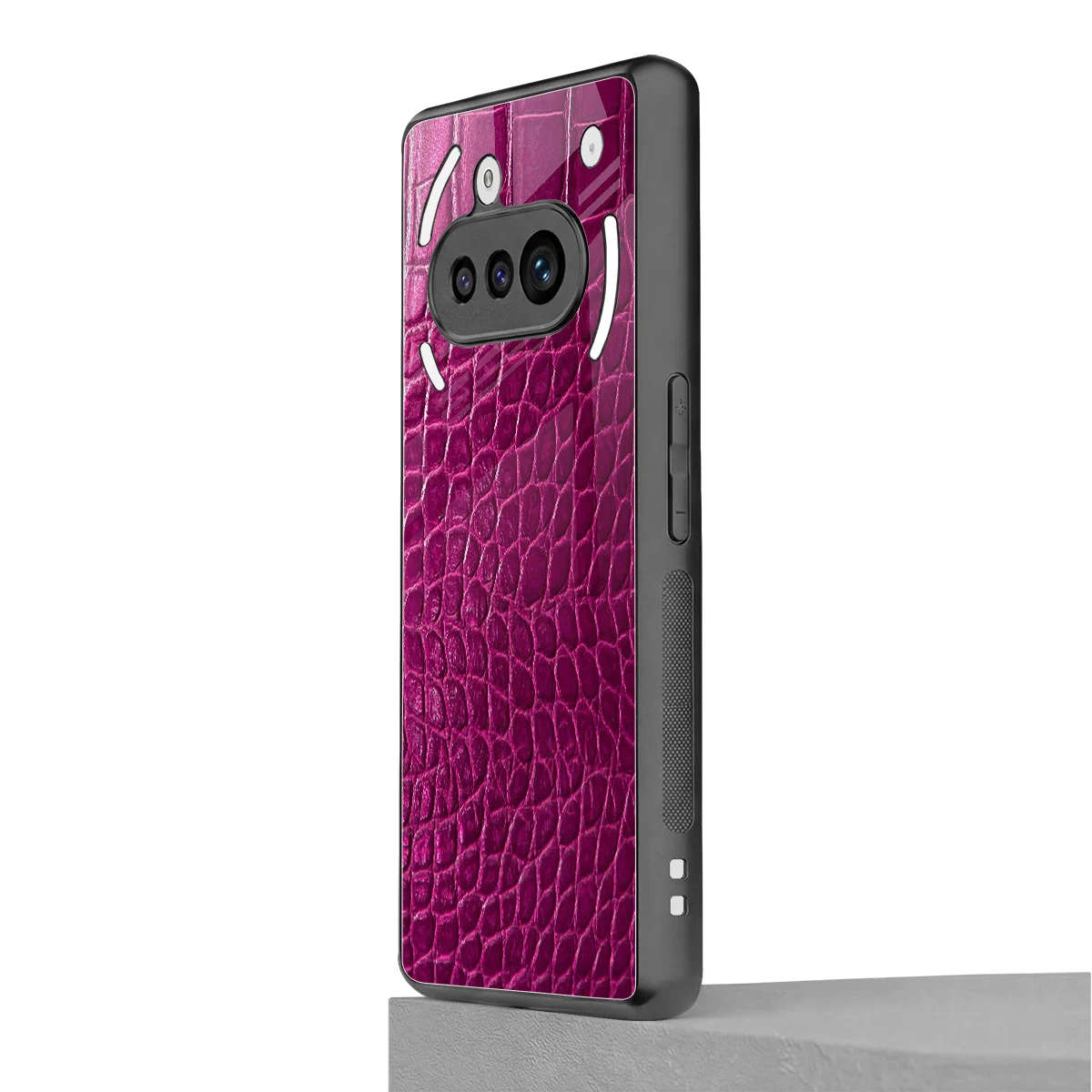 Croco Pink nothing phone 3a mobile cover | shockproof glass phone case