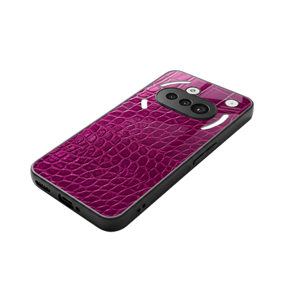 Croco Pink stylish phone case for nothing phone 3a | glossy glass and slim fit