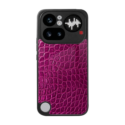 Croco Pink back phone cover | glass case for nothing phone 4a pro