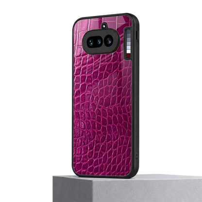 Croco Pink nothing phone 4a mobile cover | shockproof glass phone case