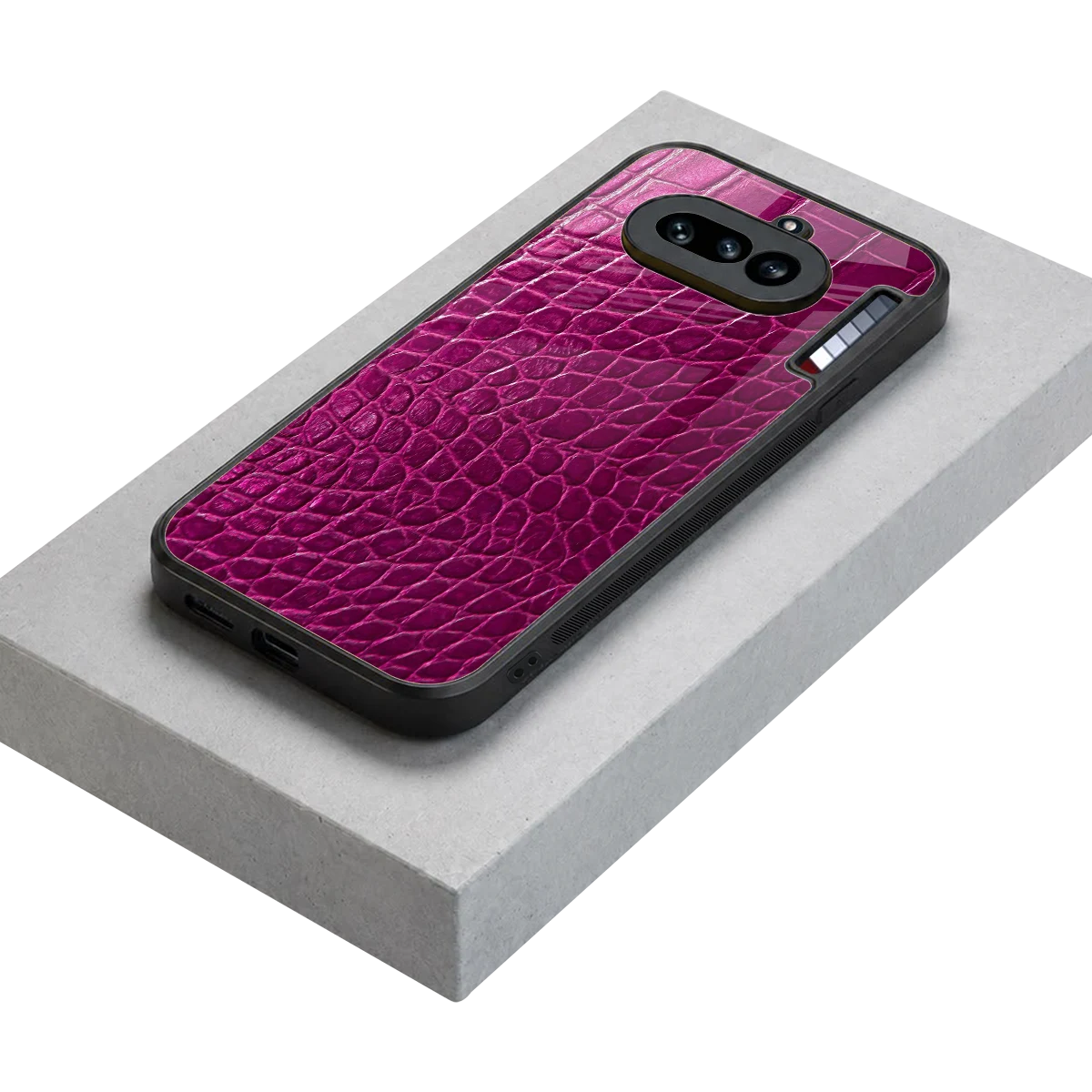 Croco Pink stylish phone case for nothing phone 4a | glossy glass and slim fit
