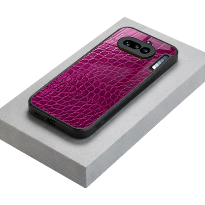 Croco Pink stylish phone case for nothing phone 4a | glossy glass and slim fit