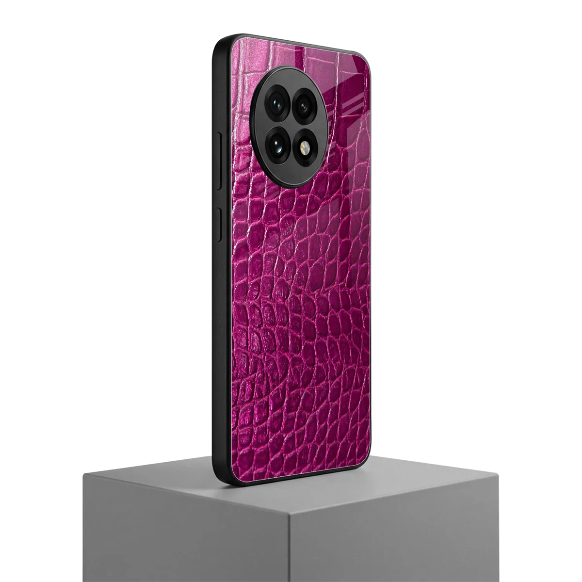 Croco Pink oneplus 13r mobile cover | shockproof glass phone case