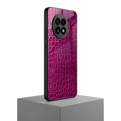 Croco Pink oneplus 13r mobile cover | shockproof glass phone case