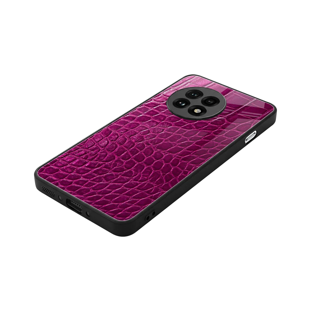 Croco Pink stylish phone case for oneplus 13r | glossy glass and slim fit