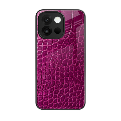 Croco Pink back phone cover | glass case for oneplus 13s