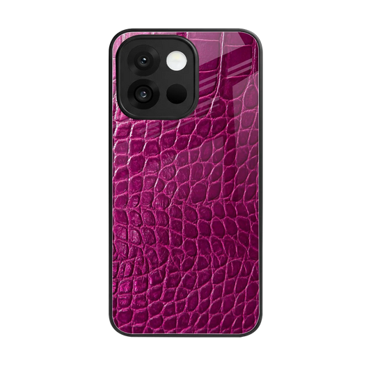 Croco Pink back phone cover | glass case for oneplus 13s