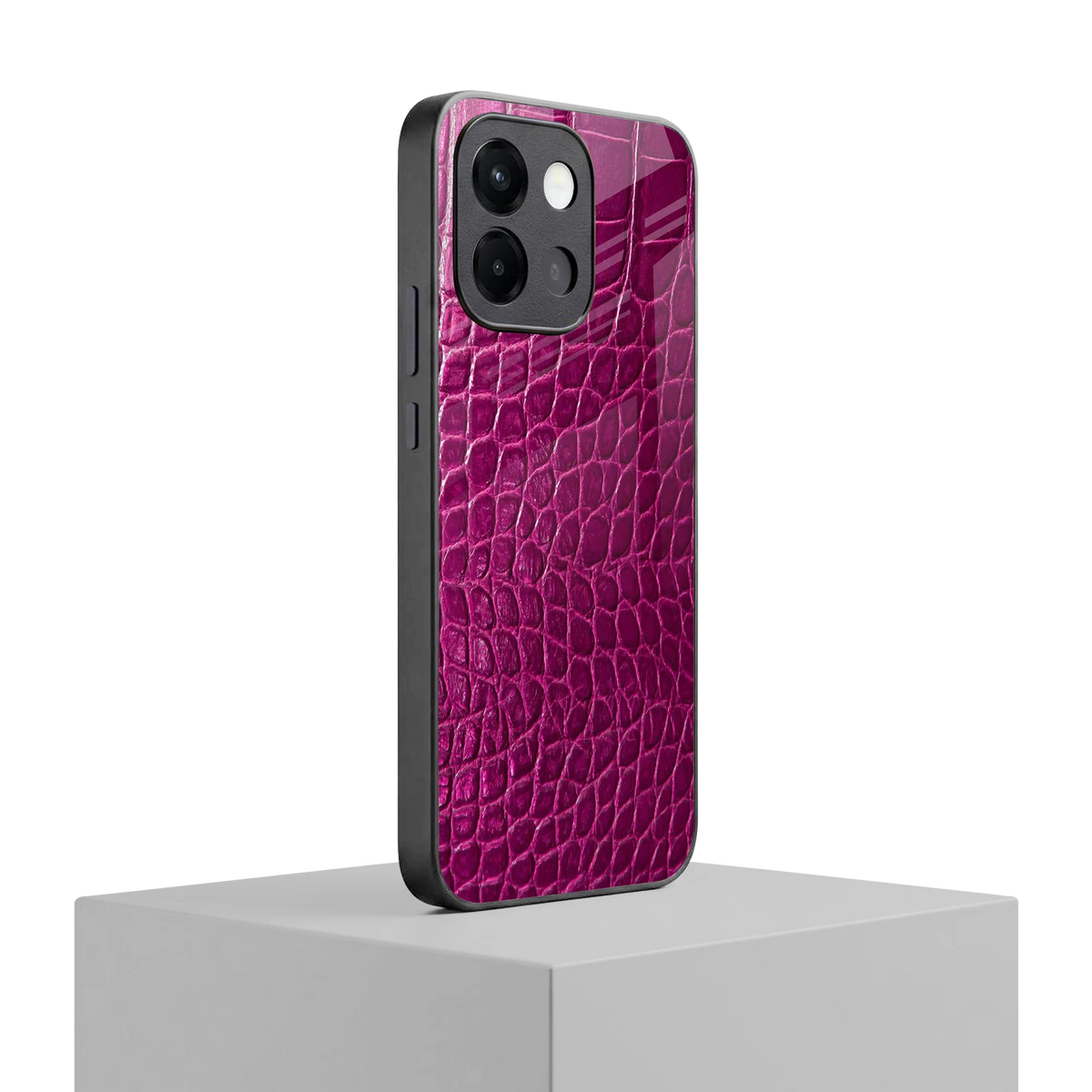 Croco Pink oneplus 13s mobile cover | shockproof glass phone case