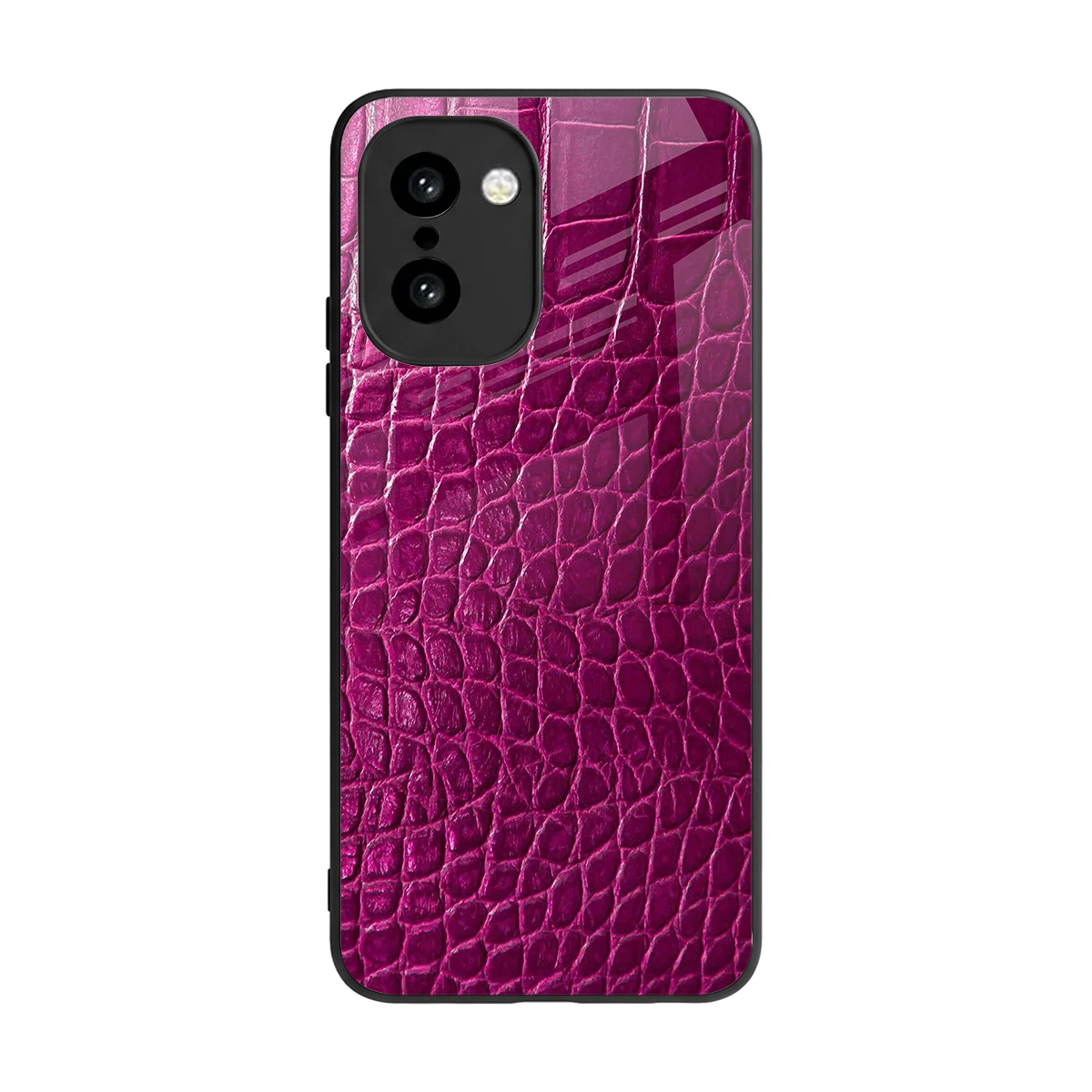 Croco Pink back phone cover | glass case for oneplus 15r