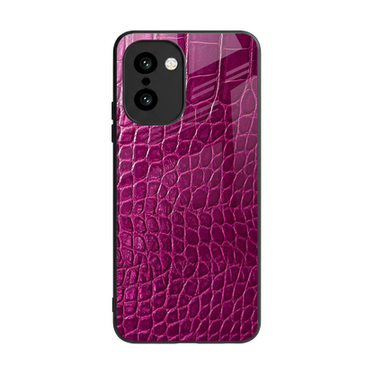 Croco Pink back phone cover | glass case for oneplus 15r