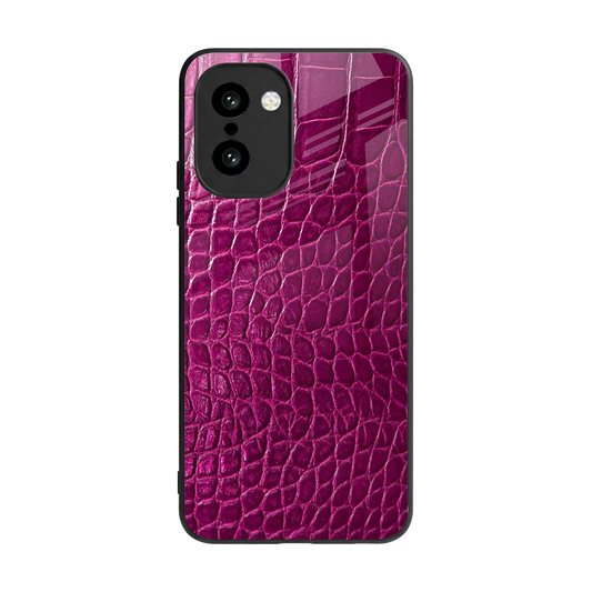Croco Pink back phone cover | glass case for oneplus 15r