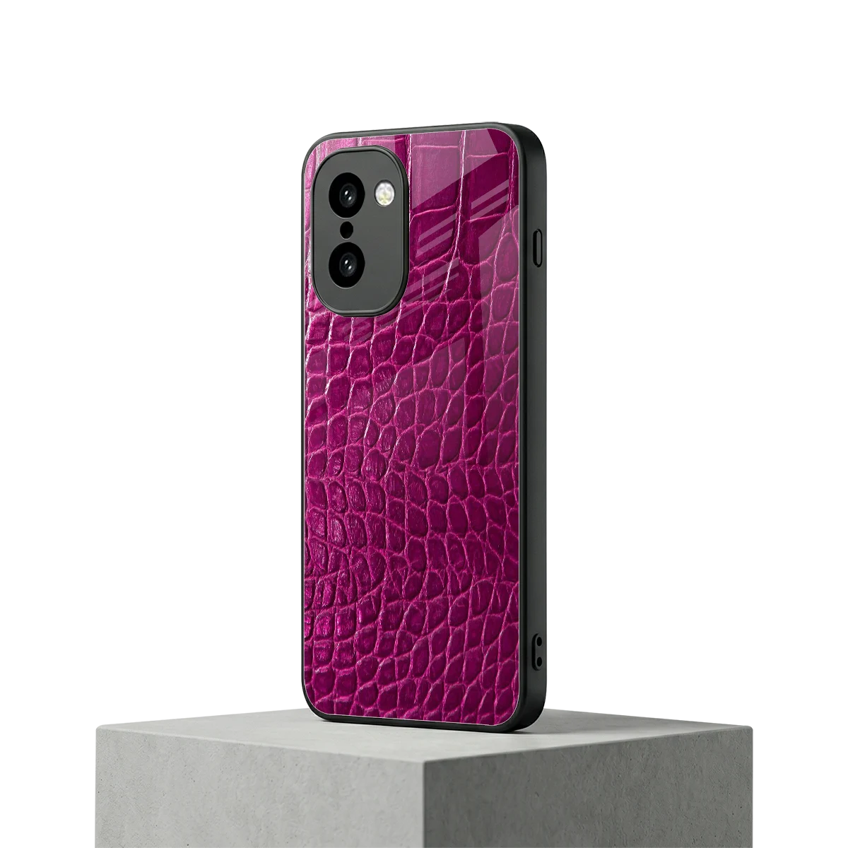Croco Pink oneplus 15r mobile cover | shockproof glass phone case