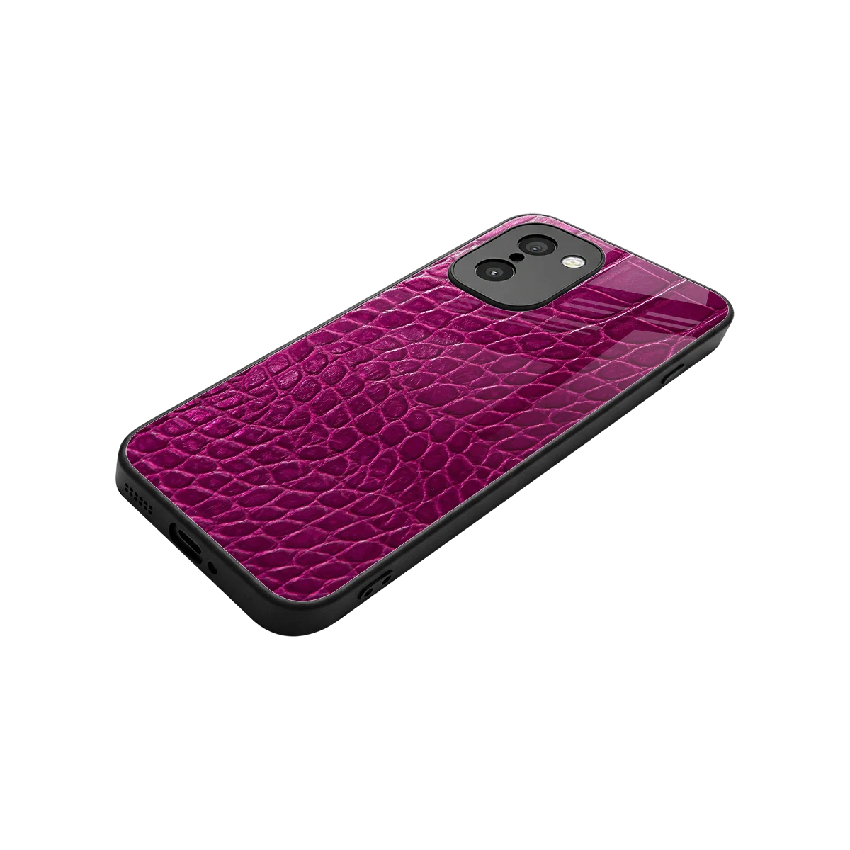 Croco Pink stylish phone case for oneplus 15r | glossy glass and slim fit