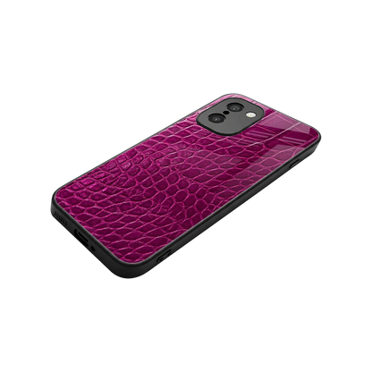 Croco Pink stylish phone case for oneplus 15r | glossy glass and slim fit
