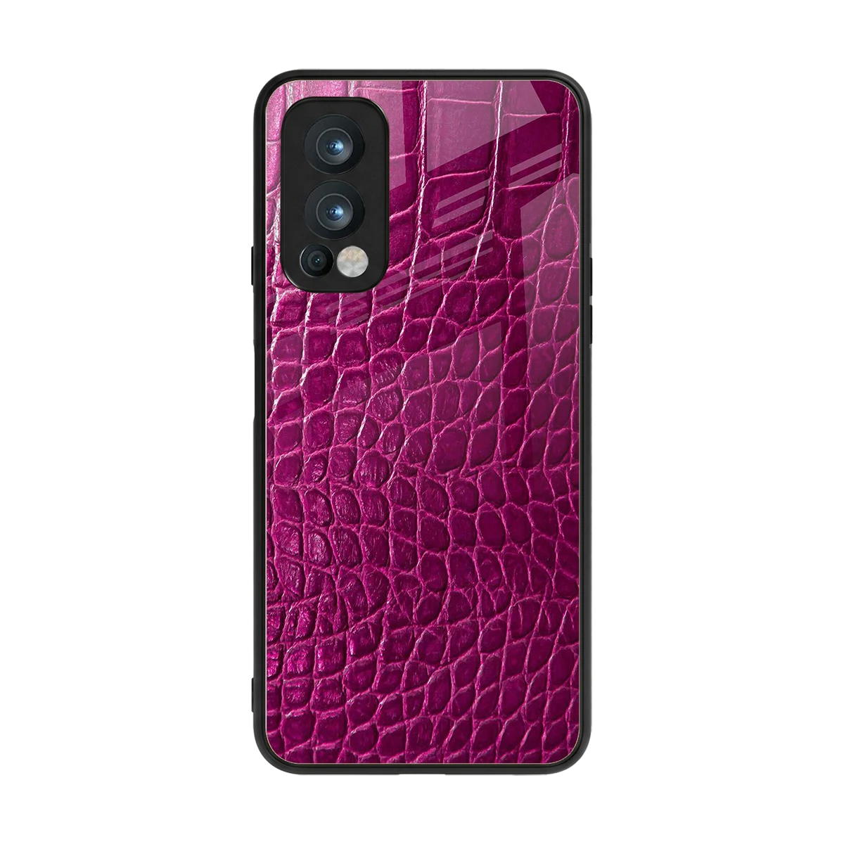 Croco Pink back phone cover | glass case for oneplus nord 2