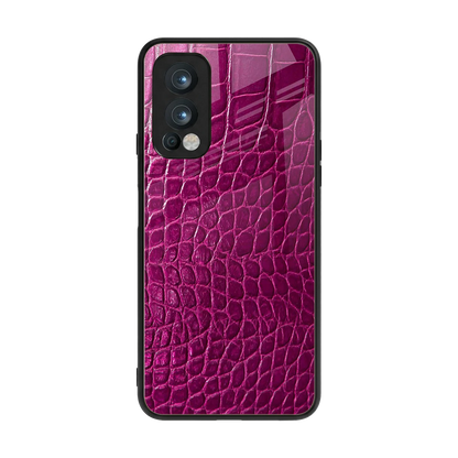 Croco Pink back phone cover | glass case for oneplus nord 2