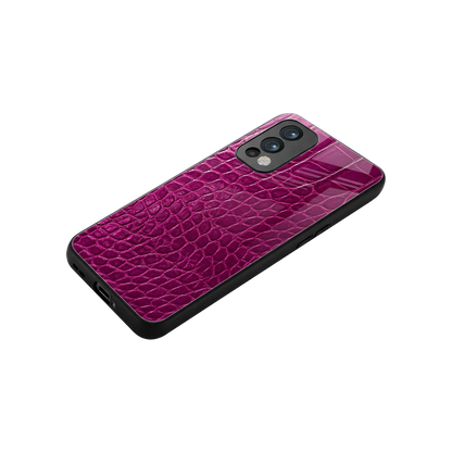 Croco Pink stylish phone case for oneplus nord 2 | glossy glass and slim fit