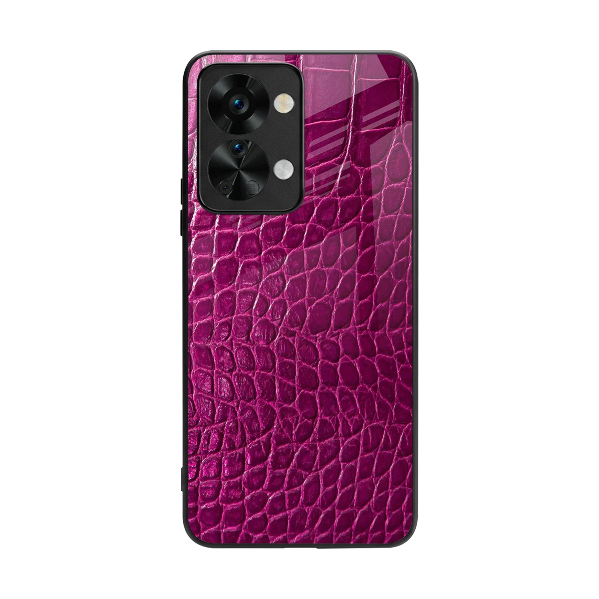 Croco Pink back phone cover | glass case for oneplus nord 2t
