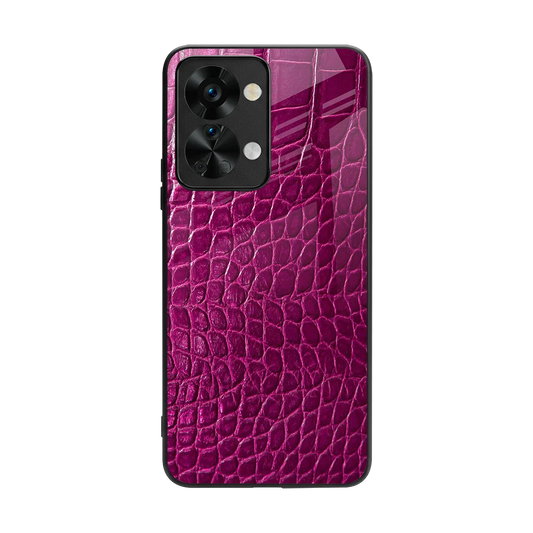 Croco Pink back phone cover | glass case for oneplus nord 2t