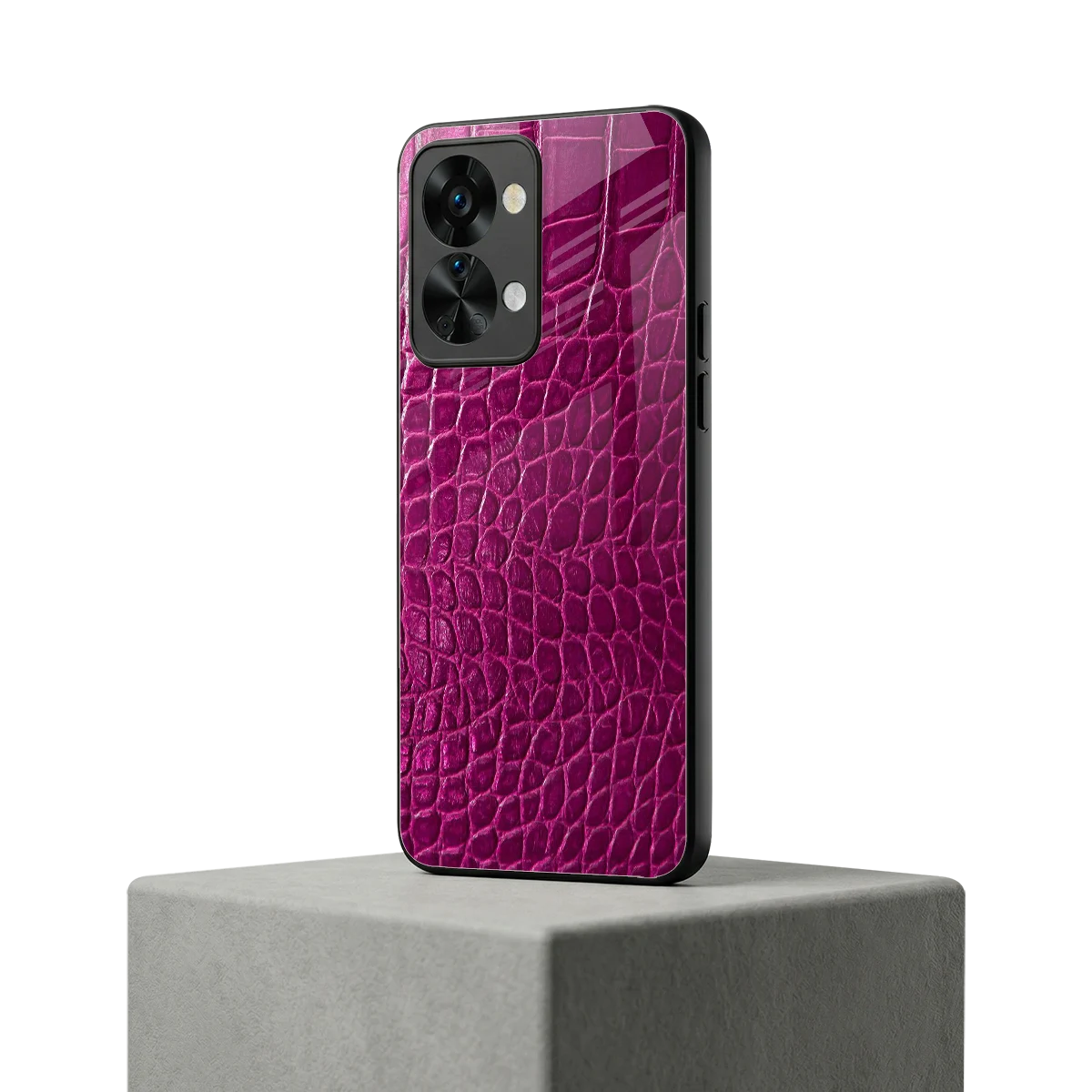 Croco Pink oneplus nord 2t mobile cover | shockproof glass phone case