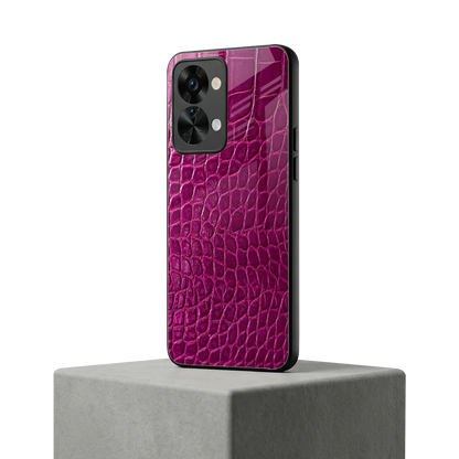 Croco Pink oneplus nord 2t mobile cover | shockproof glass phone case